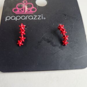 Paparazzi Bold Red Star Earrings